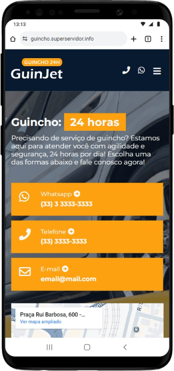 Página inicial pelo celular. Visualização perfeita em celulares, tablets e computadores.